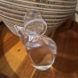 Vintage Maleras Sweden Blown Glass Mouse Figurine Signed